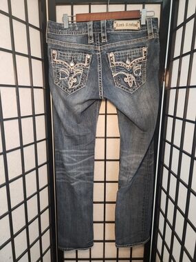 Rock Revival Women's Distressed Embellished Back-Pocket Jeans - Denim Blue